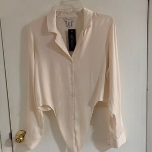 Rachel Zoe Light Cream Button Down Shirt